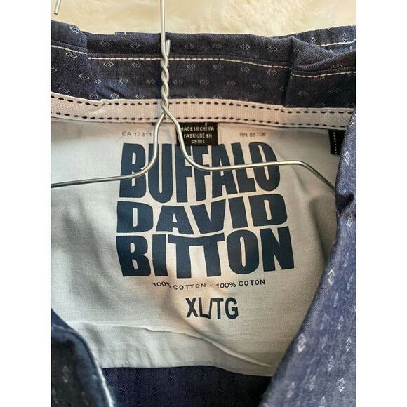 BUFFALO DAVID BITTON Men’s Blue Pattern Shirt XL - Picture 3 of 5